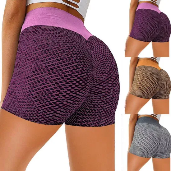 OEM Women Sexy Dry Fit Gym Wear Knit Shorts High Waist Clothing Sportswear, Knit Clothes